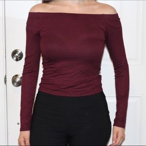 Burgundy Crop Top 💞